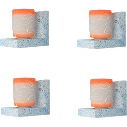 1ST TIME Orange & Orange Textured Wood Contemporary Cylinder Shaped Wall Lamp image 3