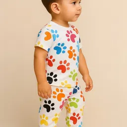 YK Unisex Kids Printed T-shirt with Pyjamas image 3