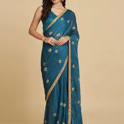 ASISA Embellished Embroidered Poly Georgette Saree-picture-14