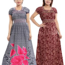 Inner Beats Pack Of 2 Cotton Blend Nightdress-picture-39