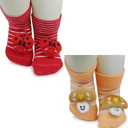 NESKA MODA Kids-Unisex Set Of 2 Ankle Length Cotton Socks image 2