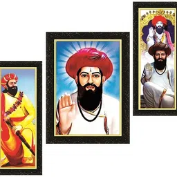 kss SHRI SANT SEVALAL MAHARAJ photo frame MDF Self Adhesive (Set of 3) Acrylic 11 inch x 18 inch Painting-picture-27