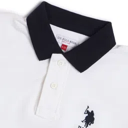 U.S. Polo Assn. Kids Boys Brand Logo Printed Polo Collar T-shirt image 5