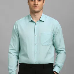 Louis Philippe Men Solid Spread Collar Cotton Formal Shirt-image-24