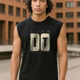 Bewakoof Just Do It Typography Printed Oversized Gym Innerwear Vest 681737-picture-30