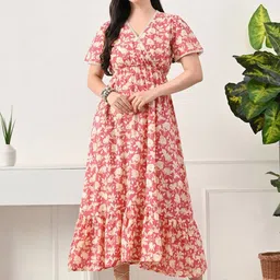 KALINI Floral Print Ruffled Midi Dress-picture-25