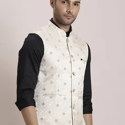 Turtle Men Slim Fit Self Design Nehru Jackets image 3