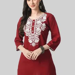 ERUDITE CLUB Ethnic Motifs Embroidered Thread Work Thread Work Kurti-picture-26