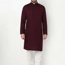 Ethnicity Men Woven Design Self Design Silk Kurta with Pyjamas image 3