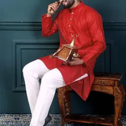 click n buy Men Red Kurtas image 3