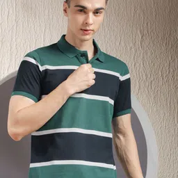 COBB Men Colourblocked Polo Collar Cotton T-shirt image 1