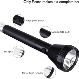zeno volt 1 Km Lithium Battery Long Range Led torch Light Rechargeable & Dual Battery Best 10 hrs Torch Emergency Light image 2