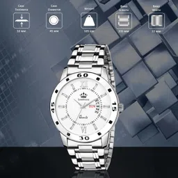 limestone Day and Date Function Steel Strap Quartz Analog Watch- For Men LS2856 image 5