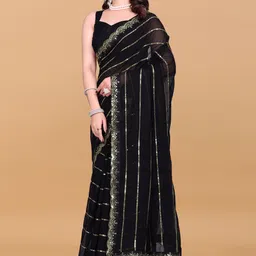 watay Embroidered Bollywood Georgette Saree image 3