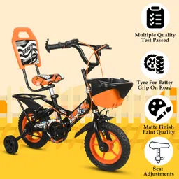 xaipro 10T PREMIUM QUALITY COMET CYCLE ( ORANGE ) FOR 2 TO 3 YEARS KIDS 96% ASSEMBLE 10 T (inch) BMX Cycle image 3