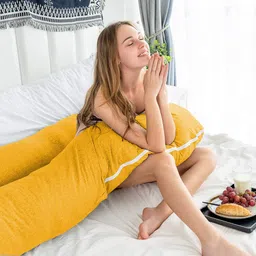 wild mint Luxurious Imported Microfibre Solid Pregnancy Pillow Pack of 1 image 4