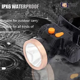pick ur needs Powerful Ultra Long Range Bright Head Torch Rechargeable Lamp Home Industrial Work LED Light Torches 10 Watts Torch 6 hrs Torch Emergency Light image 4