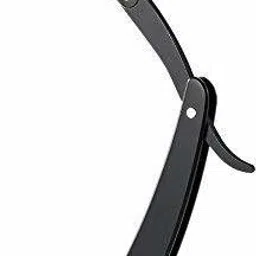 osking Straight Edge Stainless Steel (Made In Dubai) Folding Shaving Razor-Matte Black, Men image 2