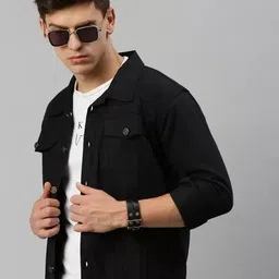 mevan Men Solid Denim Jacket image 1