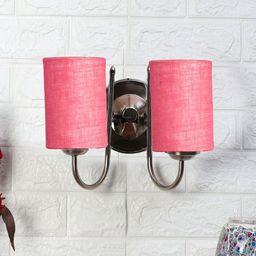 Devansh Pink Metal Traditional Cylinder Shaped Wall Lamp-image-86