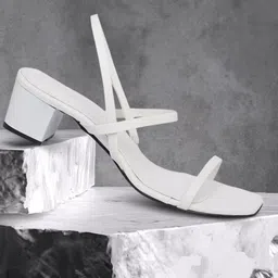 ERIDANI Women White Solid Block heels-picture-48