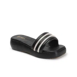 Denill Striped Open Toe Flatform Heels image 3