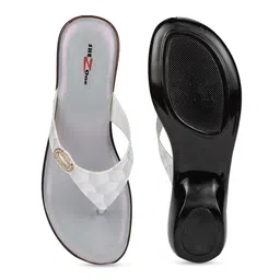 Shezone White Embellished Comfort Heels image 5