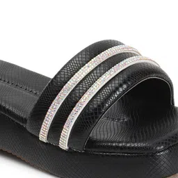 Denill Striped Open Toe Flatform Heels image 2