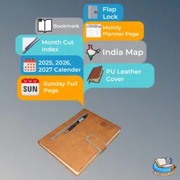 shreeganadhish 2026 Organizer/Executive/Planner/Notebook |Sunday Full Colorful Pages|24X18X3 CM B5 Diary Ruled (80-GSM) 365 Pages image 2