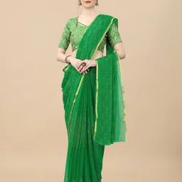 Aardiva Floral Zari Poly Chiffon Saree-picture-32