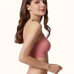 AROUSY Pack Of 2 Non Padded Cotton Bra With Brief image 2