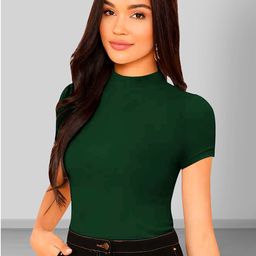 Dream Beauty Fashion High Neck Short Sleeves Fitted Top-picture-14