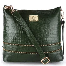HiLEDER Women Green Leather Crossbody Sling Bag (M)-image-12