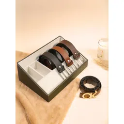 La Trove 5 Slot Green Leather Taper Tray Belt Organizer image 1