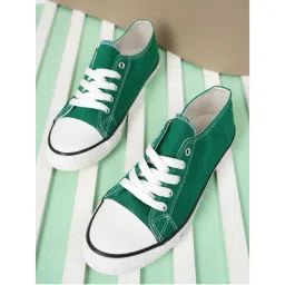 MOZAFIA Green Stylish Lightweight and Comfortable Canvas Sneakers-image-19