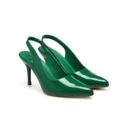 GNIST Pointed Green Stiletto Pump Heels image 2