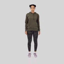 domyos Women's Cotton Hoodie - Khaki Green-picture-18