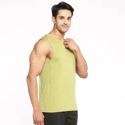 Men Gym Vest Tank Top - Olive Green-image-82