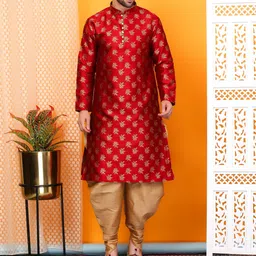 over crowd Men Jacquard Kurta Salwar Set image 1