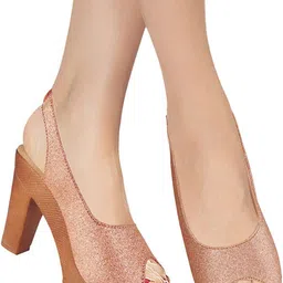Action Embellished SyntheticBlock Peep Toes image 3