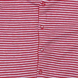 The Magic Wand Infant Kids Grey & Red Striped Cotton Sleepsuit image 2