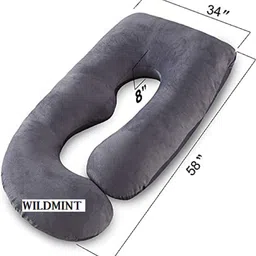 fluffymummy Microfibre Pregnancy Pillow Pack of 1 Solid COTTON PREGNANCY PILLOW image 3