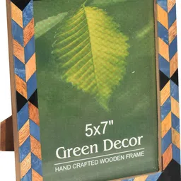 green decor Elegant Wooden White strips Resin Table Photo Frame for Home Décor 8 inch Table Decor, Wall Decor, Office Decor image 2