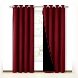 BFAM Maroon Black Out Door Curtain-picture-19