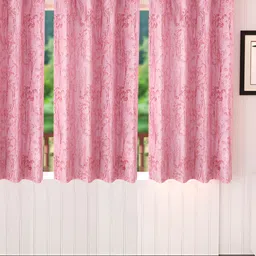 Stella Creations Pink 4 Pieces Floral Room Darkening Window Curtains-picture-15