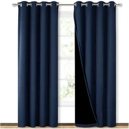 BFAM Blue & Black Black Out Window Curtain-picture-16