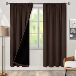 BFAM Brown Black Out Window Curtain-picture-21