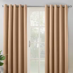 haus & kinder Tan 2 Pieces Black Out Velvet Door Curtains-picture-42