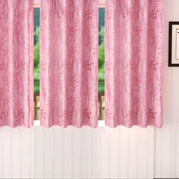 Stella Creations Pink 3 Pieces Floral Room Darkening Window Curtains-picture-41