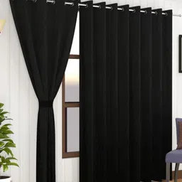 Florida Black & White 2 Pieces Velvet Long Door Curtain-picture-20